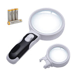 Wesley's LED Magnifying Glass for Reading,  2 Lens set for Seniors, Macular Degeneration 10x 5x Magnification