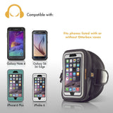 Gear Beast GearWallet Galaxy S8 Plus Sports Armband for Running, Compatible w/ Otterbox Type Cases, Large Capacity Storage Pocket, 4 Card Slots, Cash, Keys, Earbuds Also fits Note 5, 4, 4 Edge, More