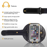 Gear Beast GearWallet Galaxy S8 Plus Sports Armband for Running, Compatible w/ Otterbox Type Cases, Large Capacity Storage Pocket, 4 Card Slots, Cash, Keys, Earbuds Also fits Note 5, 4, 4 Edge, More