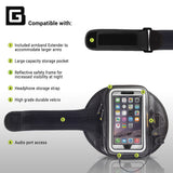 Gear Beast GearWallet iPhone 7 Sports Armband for Running, Workout, Compatible w/ Otterbox Type Cases, Large Capacity Storage Pocket, 4 Card Slots, Keys, Earbuds Also fits Phone 6S, 6 & More