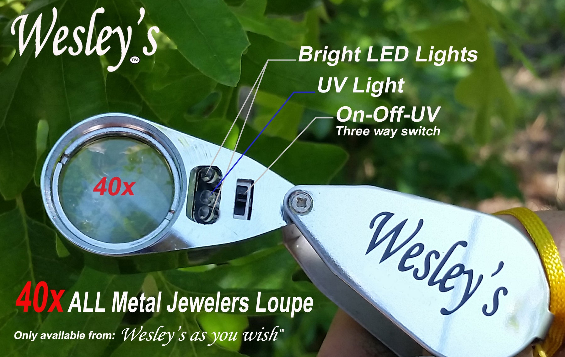40X Full Metal Illuminated Jewelers Eye Loupe Magnifier, Small